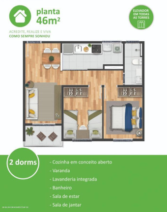 Imagem Apartamento à Venda,  em Sindoma Natureza -  Programa Casa Verde Amarela - Cotia