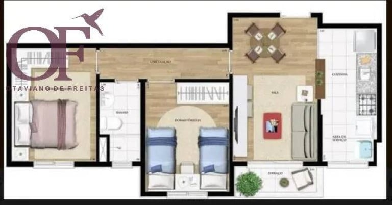 Foto do imóvel Apartamento com 2 Quartos à Venda, 48 m² em Jardim Ermida I - Jundiaí