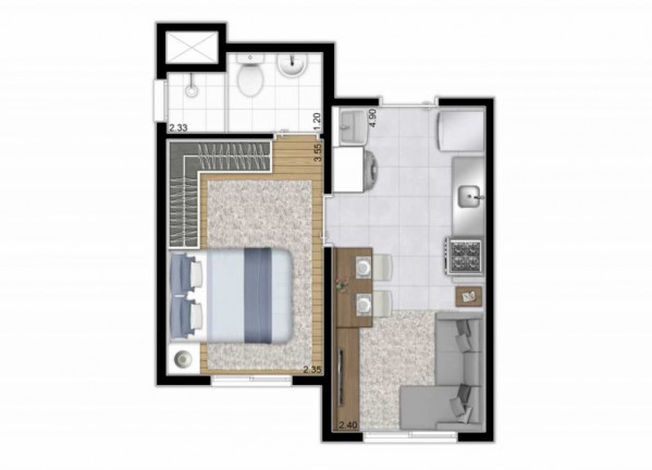 Foto do imóvel Apartamento com 1 Quarto à Venda, 26 m² em Cidade Monções - São Paulo