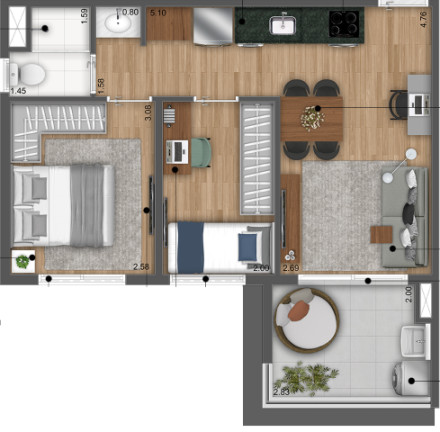 Imagem Apartamento com 1 Quarto à Venda, 40 m² em Mirandópolis - São Paulo
