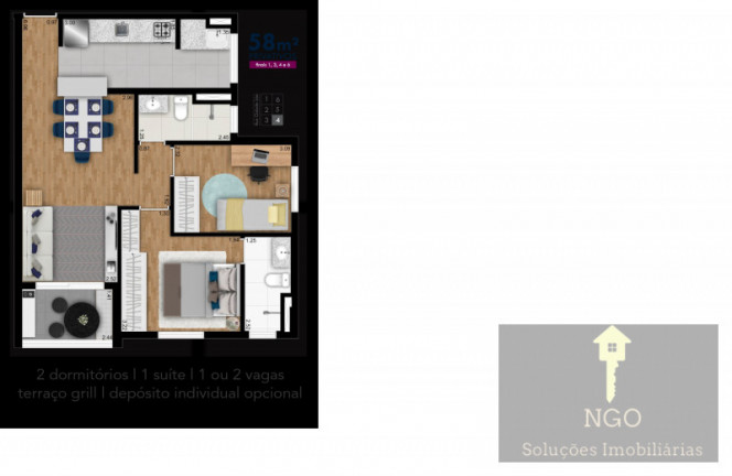 Imagem Apartamento com 2 Quartos à Venda, 58 m² em Jardim Anny - Guarulhos