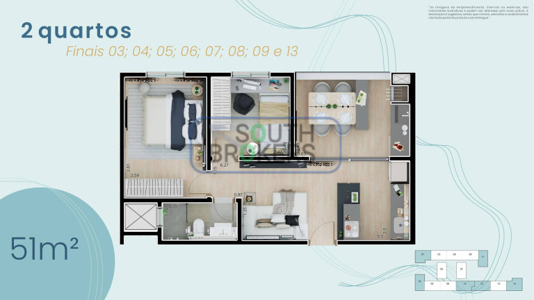 Imagem Apartamento com 2 Quartos à Venda, 51 m² em Hauer - Curitiba