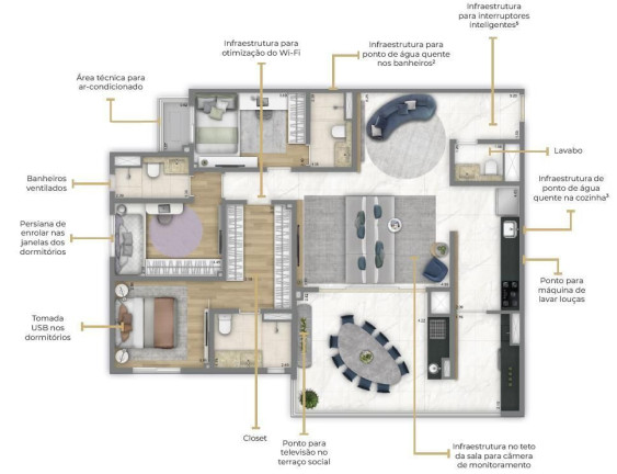 Foto do imóvel Apartamento com 3 Quartos à Venda, 146 m² em Jardim - Santo André