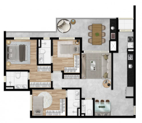 Imagem Apartamento com 3 Quartos à Venda, 109 m² em Granja Viana - Cotia