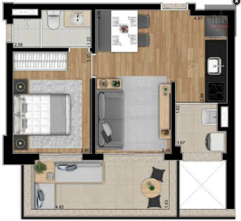 Imagem Apartamento com 1 Quarto à Venda, 48 m² em Pinheiros - São Paulo