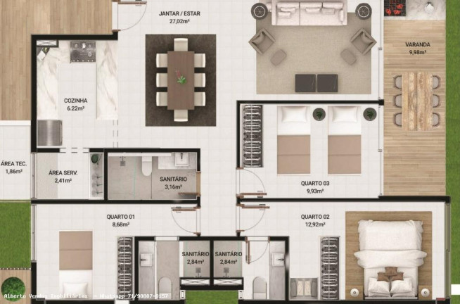 Imagem Apartamento com 3 Quartos à Venda, 96 m² em Itapuã - Salvador