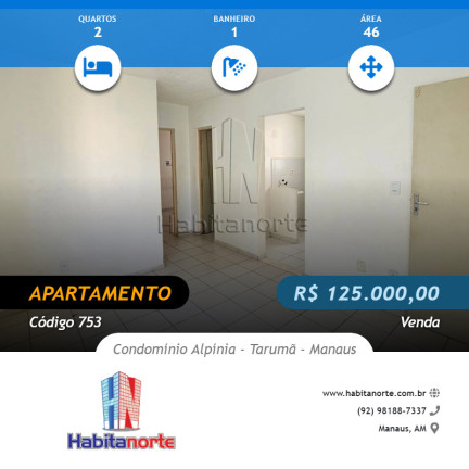 Imagem Apartamento com 2 Quartos à Venda, 46 m² em Tarumã - Manaus