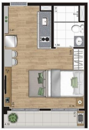 Imagem Apartamento com 1 Quarto à Venda, 34 m² em Belenzinho - São Paulo