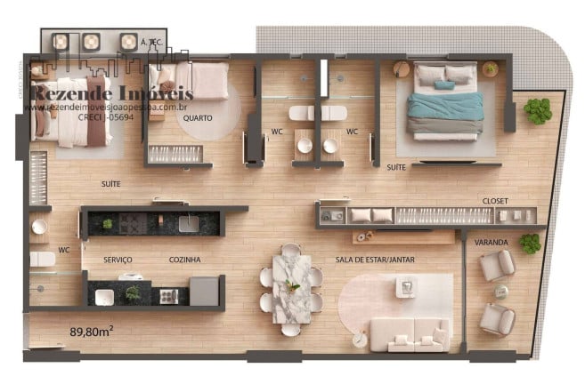 Foto do imóvel Cobertura com 3 Quartos à Venda, 168 m² em Tambaú - João Pessoa