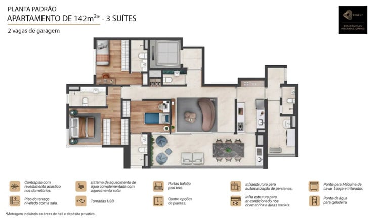Foto do imóvel Apartamento com 3 Quartos à Venda, 186 m² em Parque Global - São Paulo