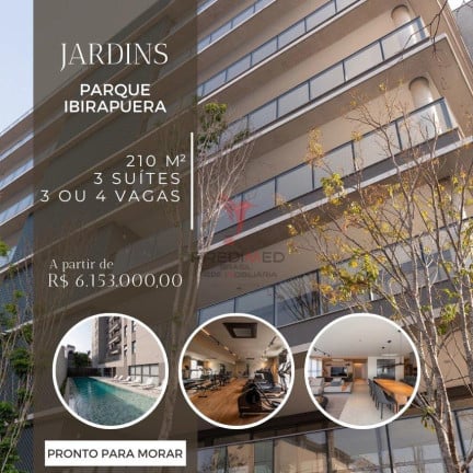 Foto do imóvel Apartamento com 3 Quartos à Venda, 210 m² em Indianópolis - São Paulo Foto do imóvel Apartamento com 3 Quartos à Venda, 210 m² em Indianópolis - São Paulo