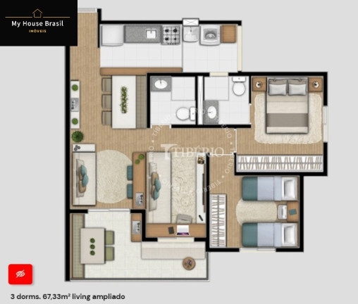 Foto do imóvel Apartamento com 3 Quartos à Venda, 67 m² em Santa Teresinha - São Paulo