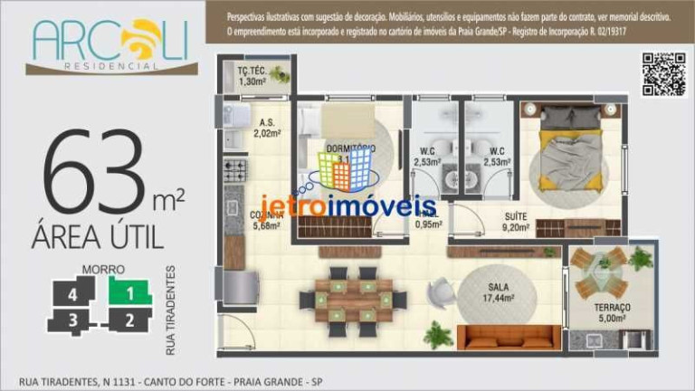 Imagem Apartamento com 1 Quarto à Venda, 63 m² em Canto Do Forte - Praia Grande