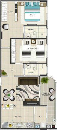Foto do imóvel Apartamento com 2 Quartos à Venda, 84 m² em Caiçara - Praia Grande