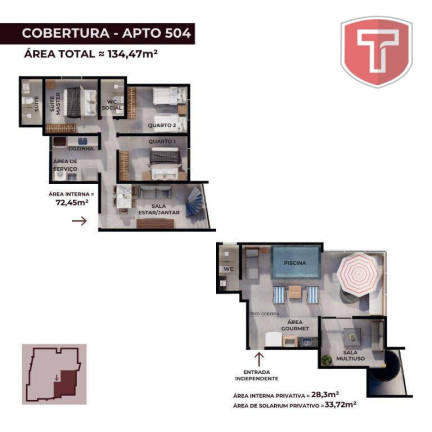 Imagem Cobertura com 2 Quartos à Venda, 87 m² em Praia Formosa - Cabedelo
