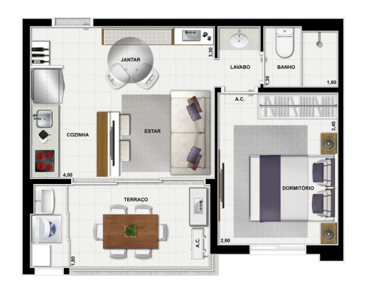 Foto do imóvel Apartamento com 3 Quartos à Venda, 58 m² em Morumbi - São Paulo