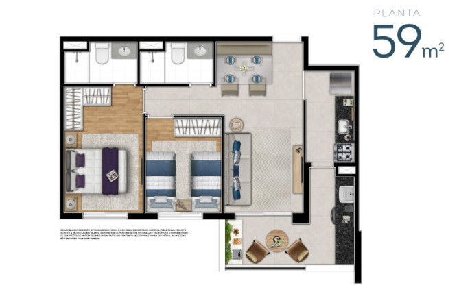 Imagem Apartamento com 3 Quartos à Venda, 70 m² em Ferreira - São Paulo