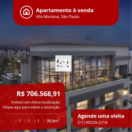 Foto do imóvel Apartamento com 1 Quarto à Venda, 38 m² em Vila Mariana - São Paulo