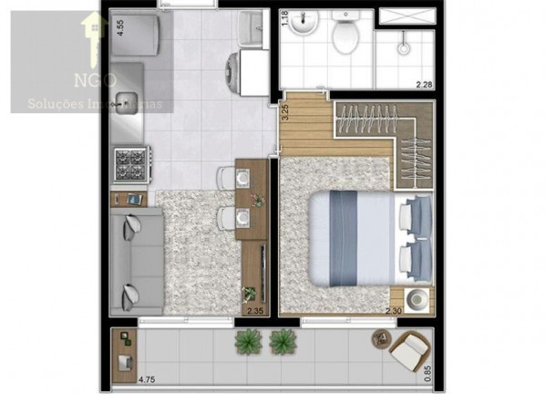 Imagem Apartamento com 1 Quarto à Venda, 27 m² em Belenzinho - São Paulo