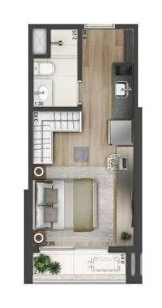 Imagem Imóvel com 1 Quarto à Venda, 23 m² em Brooklin Paulista - São Paulo