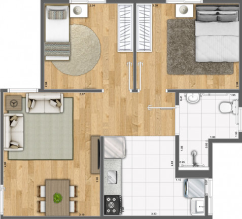 Imagem Apartamento com 2 Quartos à Venda, 42 m² em Parque Universitário De Viracopos - Campinas