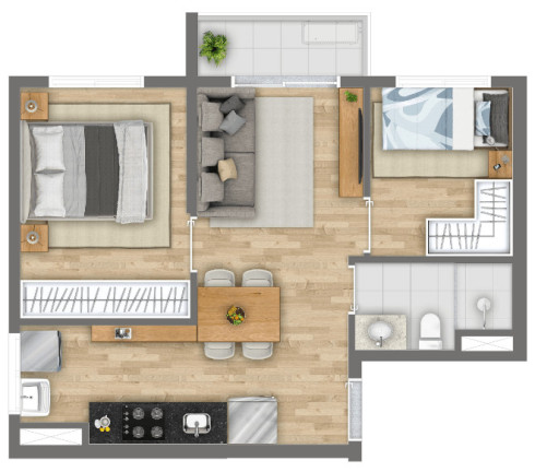 Imagem Apartamento com 2 Quartos à Venda, 39 m² em Campo Belo - São Paulo