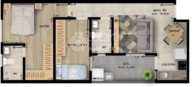 Foto do imóvel Apartamento com 2 Quartos à Venda, 50 m² em Vila Curuçá - Santo André