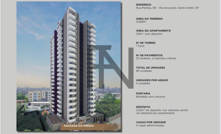 Foto do imóvel Apartamento com 3 Quartos à Venda, 125 m² em Vila Assunção - Santo André