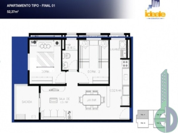 Foto do imóvel Apartamento com 2 Quartos à Venda, 52 m² em Demarchi - São Bernardo Do Campo