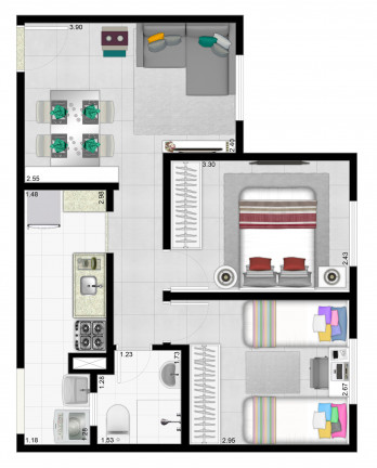 Imagem Apartamento com 2 Quartos à Venda, 45 m² em Jardim Petrópolis - Cotia