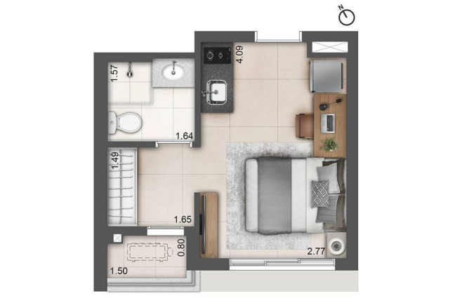 Imagem Imóvel com 1 Quarto à Venda, 22 m² em Campo Belo - São Paulo