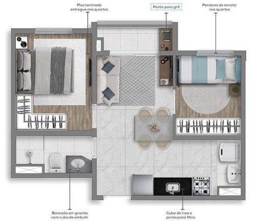 Foto do imóvel Apartamento com 2 Quartos à Venda, 33 m² em Barra Funda - São Paulo
