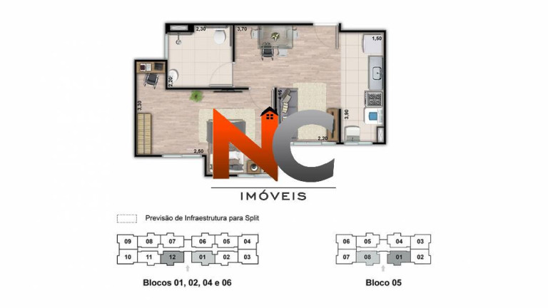 Imagem Apartamento com 2 Quartos à Venda, 41 m² em São Vicente - Belford Roxo