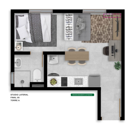 Imagem Apartamento com 1 Quarto à Venda, 30 m² em Aparecida - Alvorada