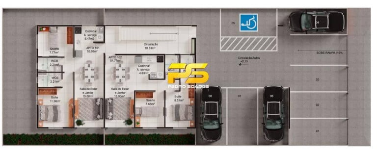 Foto do imóvel Apartamento com 2 Quartos à Venda, 53 m² em Bessa - João Pessoa
