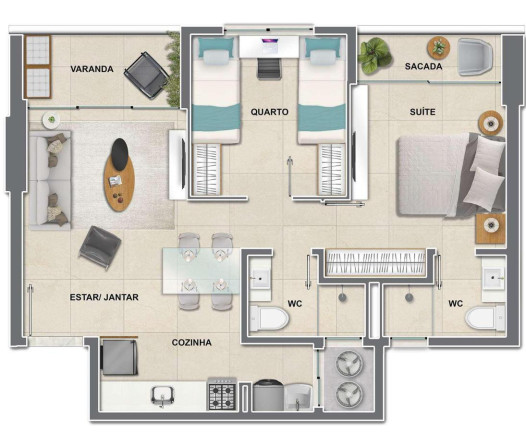 Imagem Apartamento com 2 Quartos à Venda, 54 m² em Coco - Fortaleza