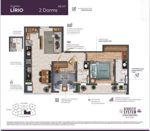 Foto do imóvel Apartamento com 2 Quartos à Venda, 66 m² em Jardim Satélite - São José Dos Campos