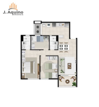 Foto do imóvel Apartamento com 2 Quartos à Venda, 56 m² em Benfica - Fortaleza