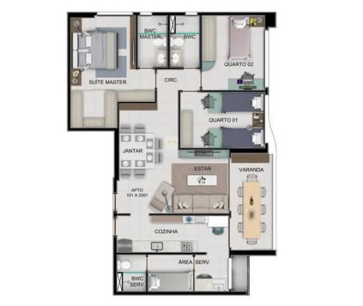 Imagem Apartamento com 3 Quartos à Venda, 97 m² em Centro - Jaboatão Dos Guararapes