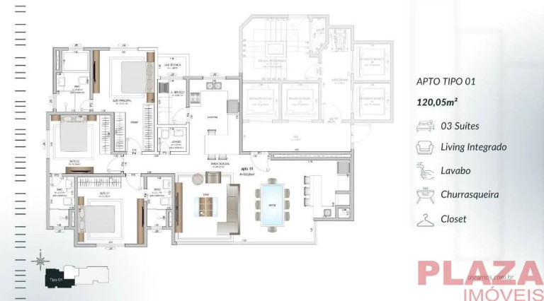Foto do imóvel Apartamento com 3 Quartos à Venda, 127 m² em Centro - Balneário Camboriú Foto do imóvel Apartamento com 3 Quartos à Venda, 127 m² em Centro - Balneário Camboriú