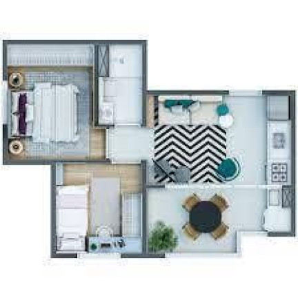 Imagem Apartamento com 2 Quartos à Venda, 39 m² em Vila Sul Americana - Carapicuíba