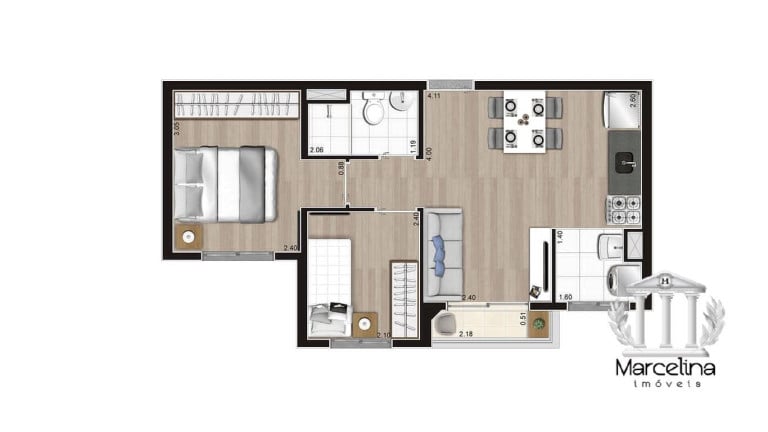 Foto do imóvel Apartamento com 2 Quartos à Venda, 37 m² em Jardim Mirante - São Paulo