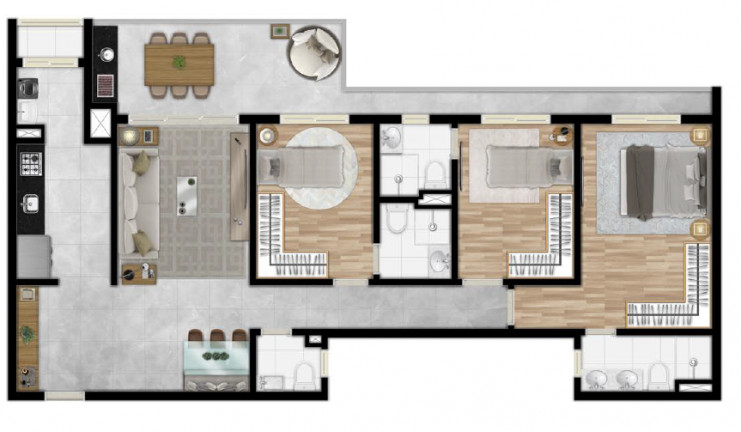 Imagem Apartamento com 3 Quartos à Venda, 109 m² em Granja Viana - Cotia