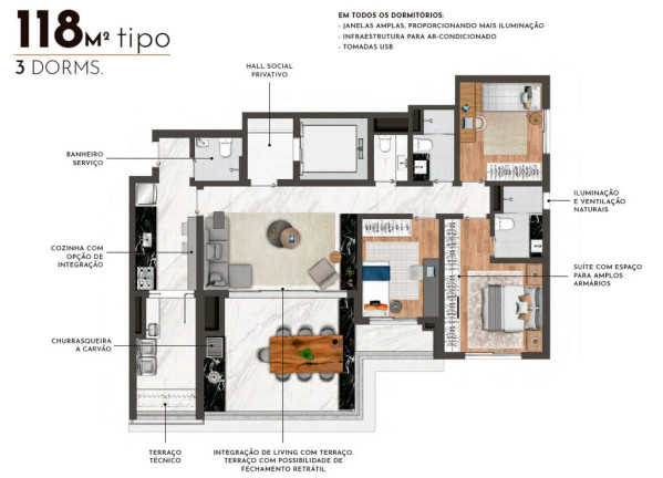 Imagem Apartamento com 3 Quartos à Venda, 118 m² em Jardim Aurélia - São Paulo