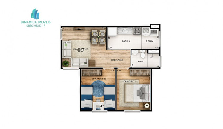 Imagem Apartamento com 2 Quartos à Venda, 44 m² em Centro - Campinas