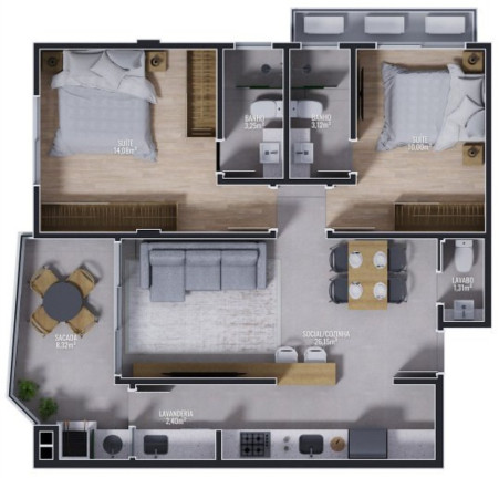 Imagem Apartamento com 2 Quartos à Venda, 112 m² em João Paulo - Florianópolis