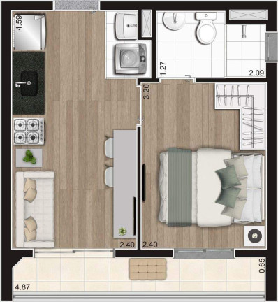 Imagem Apartamento com 1 Quarto à Venda, 29 m² em Vila Leopoldina - São Paulo