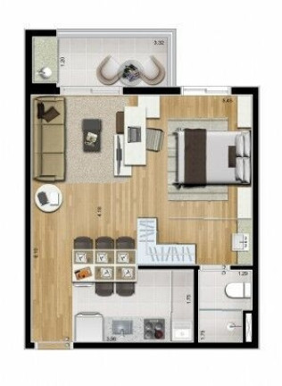 Imagem Apartamento com 1 Quarto à Venda, 42 m² em Jardim Do Mar - São Bernardo Do Campo