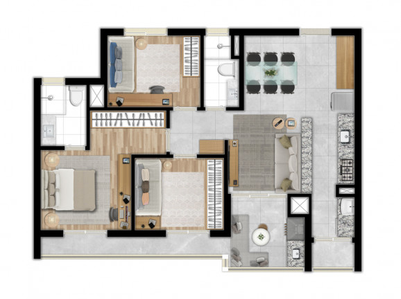 Imagem Apartamento com 3 Quartos à Venda, 87 m² em Granja Viana - Cotia