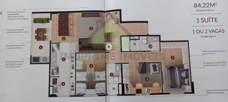 Foto do imóvel Apartamento com 3 Quartos à Venda, 85 m² em Loteamento Villa Branca - Jacareí